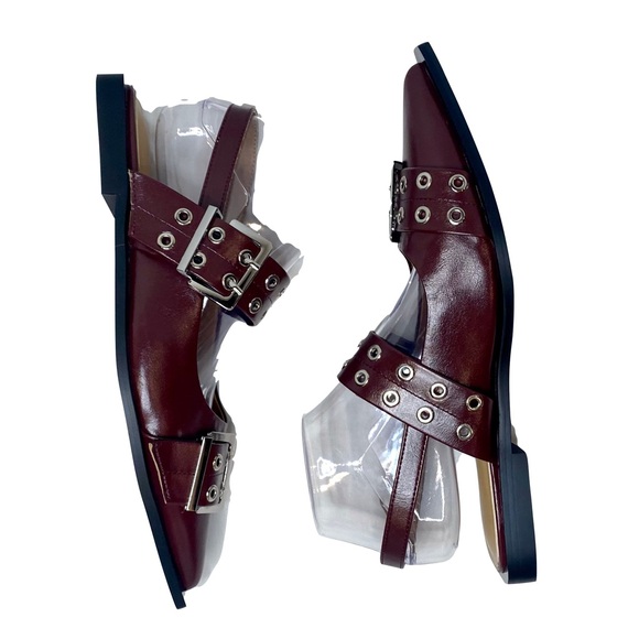 KaroNairy Buckle Ballet Flats, Pointy Toe Slingback, Square Toe Size 10 - Picture 9 of 11